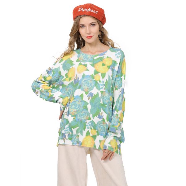 new style sweet rose printed sweater women pullover 2020 autumn crew neck loose-fit plus size sweater knitted pull femme d6343, White;black
new style sweet rose printed sweater women pullover 2020 autumn crew neck loose-fit plus size sweater knitted pull femme d6343, White;black
