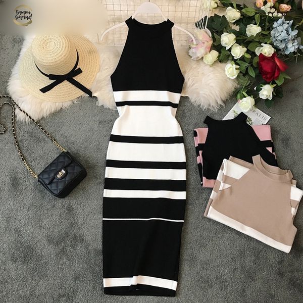 fashion striped stretch women dress sleeveless vintage bodycon dresses knitted elegant vestido summer 2019 robe drop shipping, Black;gray
fashion striped stretch women dress sleeveless vintage bodycon dresses knitted elegant vestido summer 2019 robe drop shipping, Black;gray