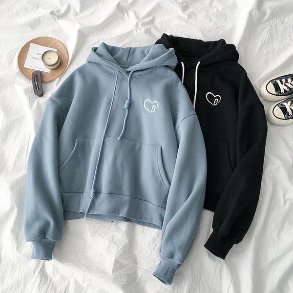 autumn winter korean sweatshirt student casual embroidery thickening hooded pullover female blue black loose cotton
autumn winter korean sweatshirt student casual embroidery thickening hooded pullover female blue black loose cotton