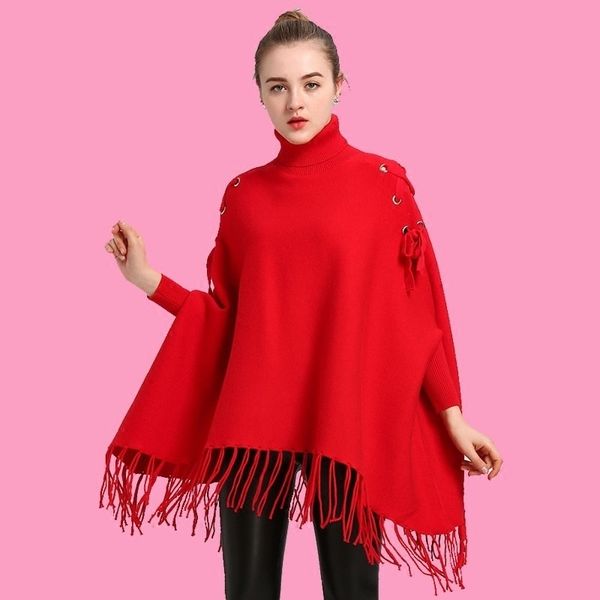 lanmrem 2019 autumn new personality turtleneck cloak batwing sleeve pullovers casual fashion loose tassel sweater clothes bc987, Black
lanmrem 2019 autumn new personality turtleneck cloak batwing sleeve pullovers casual fashion loose tassel sweater clothes bc987, Black