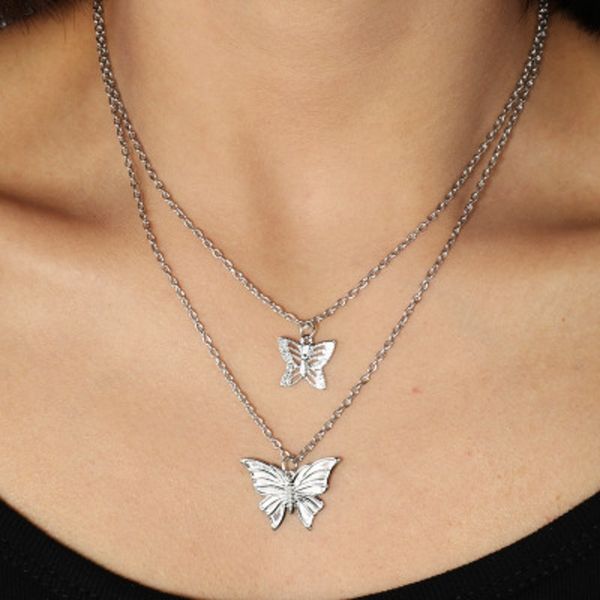 butterfly necklace double layer pendant simple style hollow animal clavicle chain statement jewelry for women sweater necklaces charm bijoux, Silver
butterfly necklace double layer pendant simple style hollow animal clavicle chain statement jewelry for women sweater necklaces charm bijoux, Silver