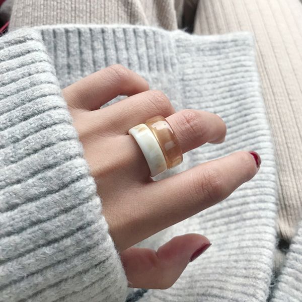 new minimalist vintage wide ivory ring white twilight acrylic rings for women frech romantic jewelry gift for girl, Silver
new minimalist vintage wide ivory ring white twilight acrylic rings for women frech romantic jewelry gift for girl, Silver