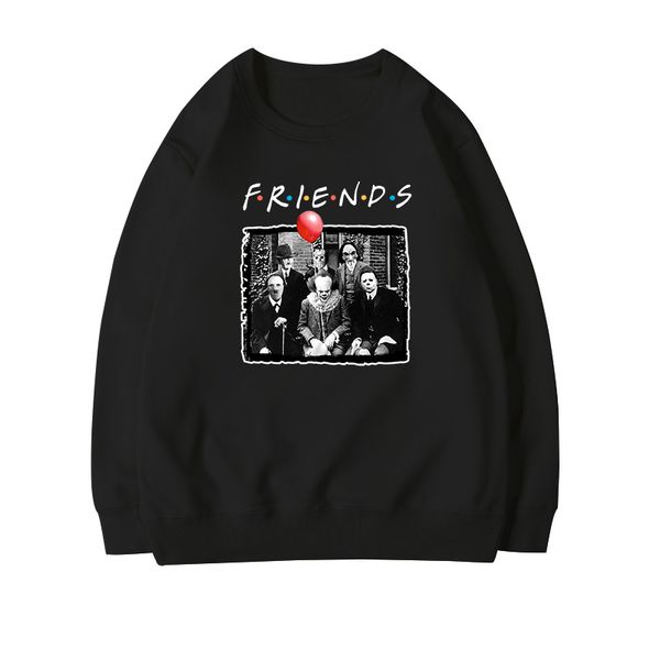 women casual clown terror halloween friend tv show penny wise print women michael myers jason horror character winter sweatshirt, Black
women casual clown terror halloween friend tv show penny wise print women michael myers jason horror character winter sweatshirt, Black