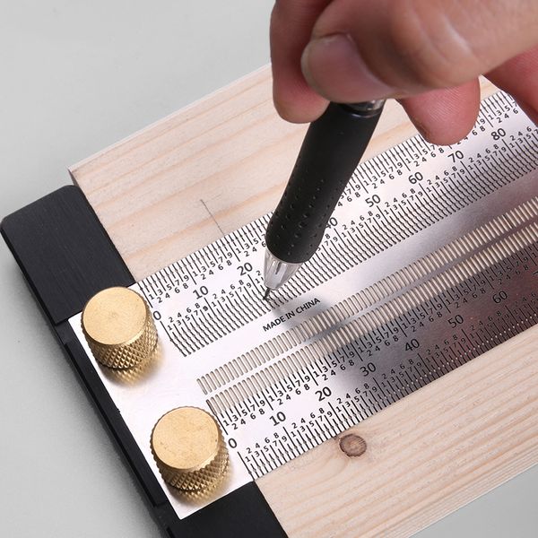 high-precision scale ruler t-type hole ruler stainless woodworking scribing mark line gauge carpenter measuring tools
high-precision scale ruler t-type hole ruler stainless woodworking scribing mark line gauge carpenter measuring tools