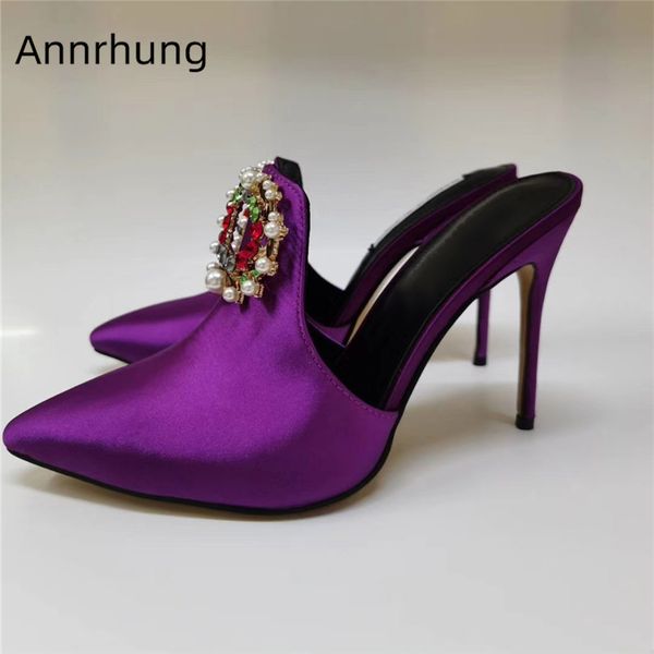 beading diamond buckle decor slippers women stiletto heel pointed toe satin rhinestone summer runway shoes woman, Black
beading diamond buckle decor slippers women stiletto heel pointed toe satin rhinestone summer runway shoes woman, Black