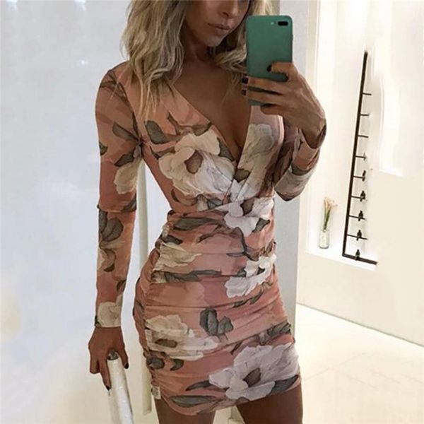 dress women floral print party dress deep v-neck bodycon dresses autumn long sleeve ruched pleated vestidos robe femme, Black;gray
dress women floral print party dress deep v-neck bodycon dresses autumn long sleeve ruched pleated vestidos robe femme, Black;gray