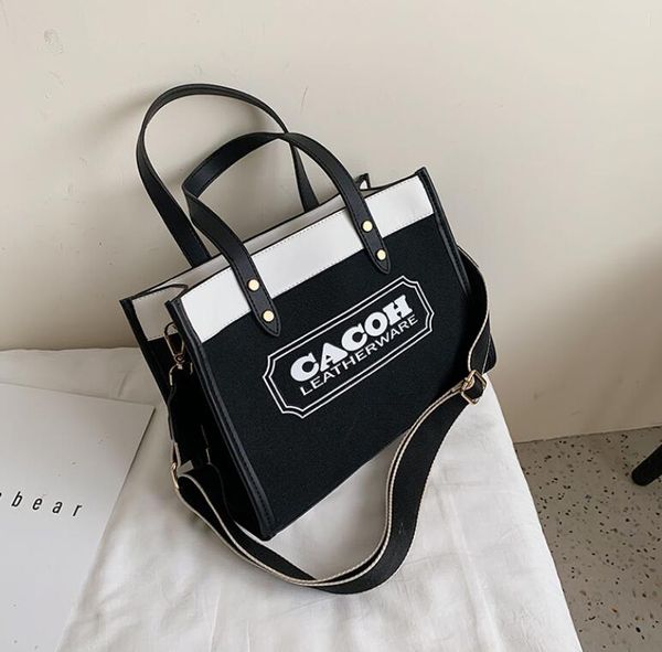 fashion women handbags letter canvas bag lady ins tote crossbody shouder bags