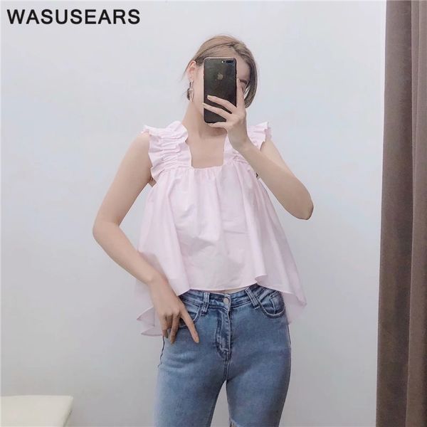 summer for women 2020 fashion korean kawaii crop ruffle ruched crop solid sleeveless tank poplin blusas, White
summer for women 2020 fashion korean kawaii crop ruffle ruched crop solid sleeveless tank poplin blusas, White