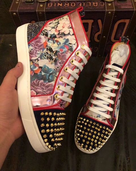 high-spikes sneakers orlato men women walking flat new-stylish flower leather studs casual walking,red bottom skateboard shoes, Black
high-spikes sneakers orlato men women walking flat new-stylish flower leather studs casual walking,red bottom skateboard shoes, Black