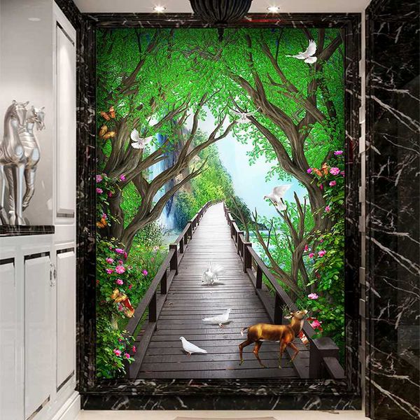 drop shipping custom 3d p wallpaper beautiful fantasy wooden bridge elk flower vine entrance mural corridor wallpaper
drop shipping custom 3d p wallpaper beautiful fantasy wooden bridge elk flower vine entrance mural corridor wallpaper