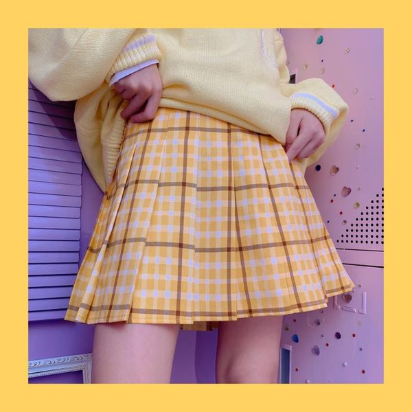 japanese style jk uniform girl dk wind yellow plaid pleated skirt girl heart skirt college style harajuku sweet anti-light, Black
japanese style jk uniform girl dk wind yellow plaid pleated skirt girl heart skirt college style harajuku sweet anti-light, Black