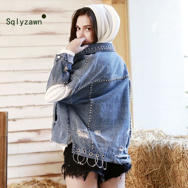 original heavy work beaded denim jacket personality hole denim clothing women long sleeve rock jean jacket bomber coat, Black;brown
original heavy work beaded denim jacket personality hole denim clothing women long sleeve rock jean jacket bomber coat, Black;brown