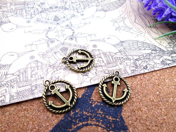 75pcs--anchor charms, antique tibetan bronze round anchor charm pendants 15x18mm, Bronze;silver
75pcs--anchor charms, antique tibetan bronze round anchor charm pendants 15x18mm, Bronze;silver