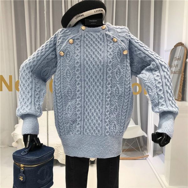 sweater women new winter sweater fashion golden buckle thick women's outer wear loose-fit long-sleeve sweaters jumper, White;black
sweater women new winter sweater fashion golden buckle thick women's outer wear loose-fit long-sleeve sweaters jumper, White;black