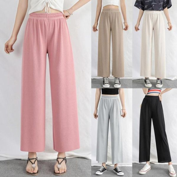 2020 summer ice silk wide leg pants for women casual thin elastic high waist new fashion loose long pants lady trousers femme, Black;white
2020 summer ice silk wide leg pants for women casual thin elastic high waist new fashion loose long pants lady trousers femme, Black;white