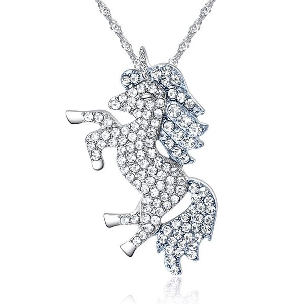new women girl kids unicorn horse crystal pendant necklace chain choker christmas jewelry lovely gift ing, Silver
new women girl kids unicorn horse crystal pendant necklace chain choker christmas jewelry lovely gift ing, Silver