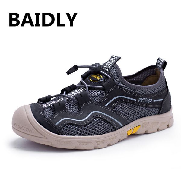 

men hiking shoes for outdoor sport climbing mountain sneakers breathable air mesh soft athletics trekking shoes big size 38-47