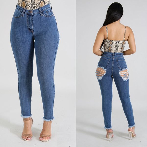 european and american new style women's pants fashion slim cut small leg jeans high waist pants boyfriend jeans for women, Blue
european and american new style women's pants fashion slim cut small leg jeans high waist pants boyfriend jeans for women, Blue
