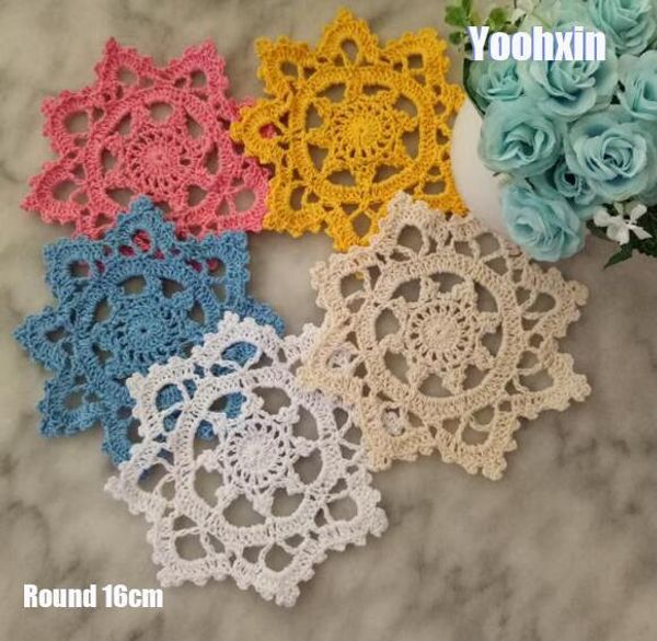 5pcs 16cm round handmade cotton crochet doilies stand for mug drink coasters christmas placemats kitchen table mat disc pads
5pcs 16cm round handmade cotton crochet doilies stand for mug drink coasters christmas placemats kitchen table mat disc pads
