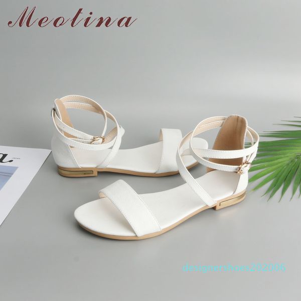 meotina genuine leather women sandals block heel flat sandals open toe buckle summer shoes female 2018 black white size 33-46 11 d06
meotina genuine leather women sandals block heel flat sandals open toe buckle summer shoes female 2018 black white size 33-46 11 d06