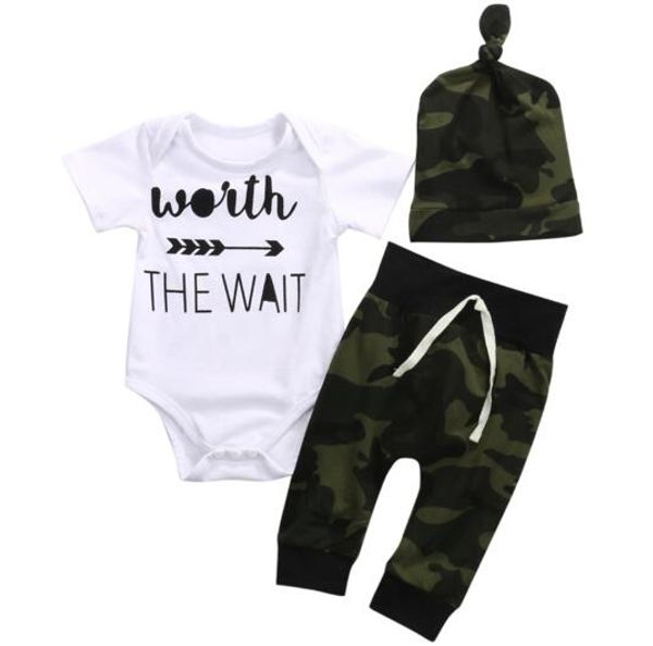 2019 army green newborn baby girl boy clothes romper t-shirt long pants and hat outfits 3pcs, White
2019 army green newborn baby girl boy clothes romper t-shirt long pants and hat outfits 3pcs, White