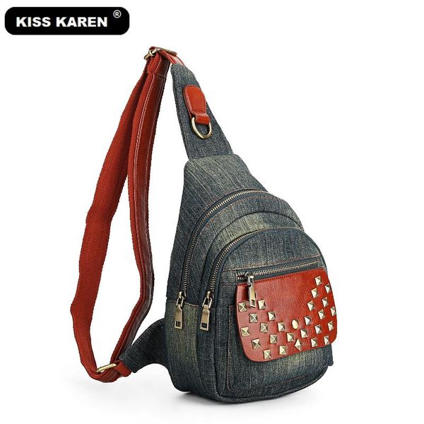 classic fashion denim sling bags jeans women chest bag durable casual daypack women's purse shoulder messenger bags with rivets
classic fashion denim sling bags jeans women chest bag durable casual daypack women's purse shoulder messenger bags with rivets