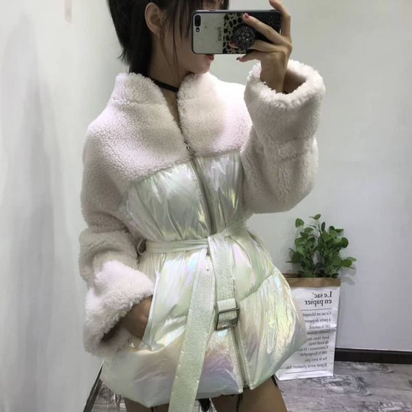winter coat women thick warm duck down jacket patchwork real sheep fur coats 2019 festival korean parkas with belt clothes, Black
winter coat women thick warm duck down jacket patchwork real sheep fur coats 2019 festival korean parkas with belt clothes, Black