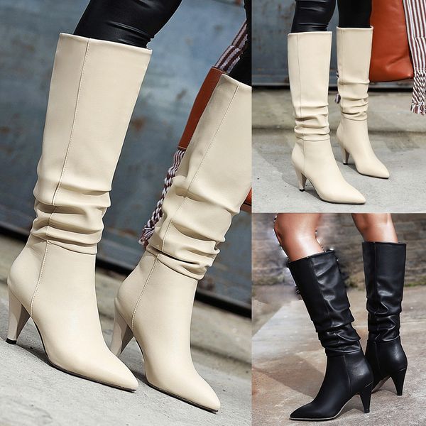 fashion womens leather pointed toe low-heeled shoes cowboy keep warm long boots, Black
fashion womens leather pointed toe low-heeled shoes cowboy keep warm long boots, Black