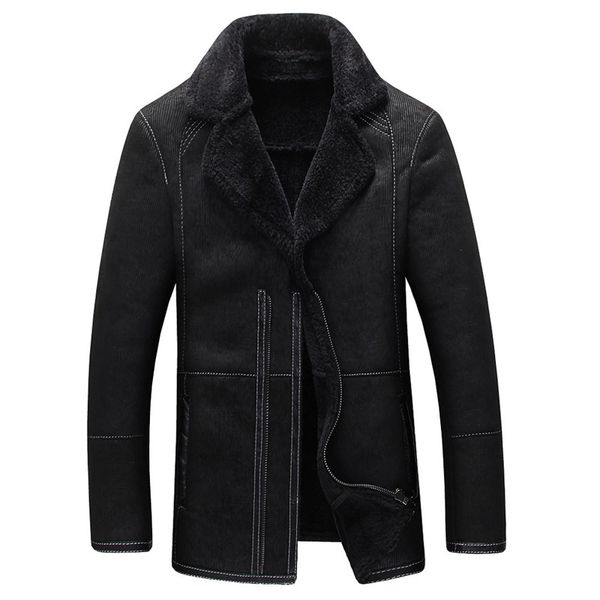 european and american style mens fur leather jackets thick warm winter style men's fur lined leather overcoats, Black
european and american style mens fur leather jackets thick warm winter style men's fur lined leather overcoats, Black