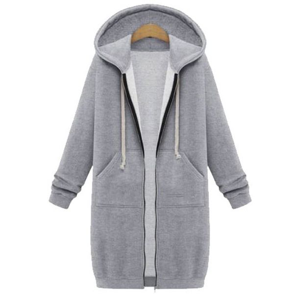 oversized 2019 autumn women casual long hoodies sweatshirt coat pockets zip up outerwear hooded jacket plus size, Black
oversized 2019 autumn women casual long hoodies sweatshirt coat pockets zip up outerwear hooded jacket plus size, Black