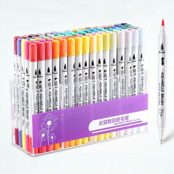 80 color dual head markers watercolor brush pen set waterbrush markers for professional drawing artist art supplies
80 color dual head markers watercolor brush pen set waterbrush markers for professional drawing artist art supplies