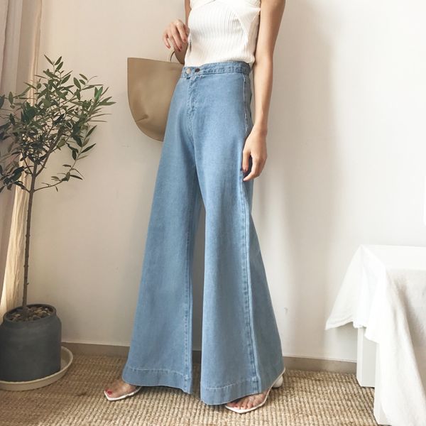 lguc.h trendy women jeans high waist flare jeans female wide leg pants vintage woman 2018 bell bottom trouser womens jean, Blue
lguc.h trendy women jeans high waist flare jeans female wide leg pants vintage woman 2018 bell bottom trouser womens jean, Blue