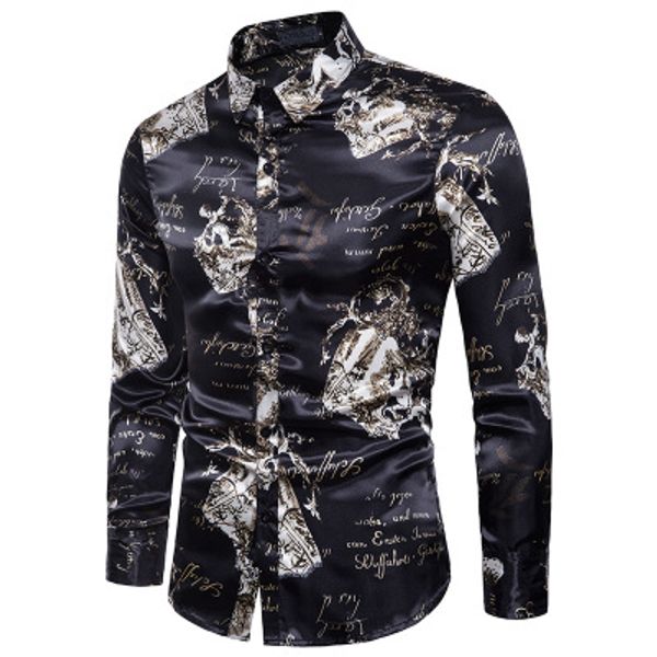 men's casual shirts mens long sleeve floral print fashion dress letter overshirt streetwear male slim fit, White;black
men's casual shirts mens long sleeve floral print fashion dress letter overshirt streetwear male slim fit, White;black