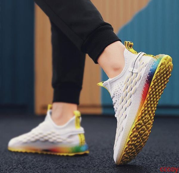 2019 new causal shoes for mens white rainbow knit comfortable designer shoes fly outdoor jogging walking sneakers sports shoes
2019 new causal shoes for mens white rainbow knit comfortable designer shoes fly outdoor jogging walking sneakers sports shoes