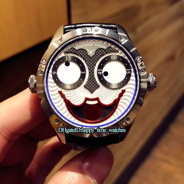 4 color v2 smiling face creativity konstantin chaykin joker white dial clown-specific automatic mens watch silver case leather strap, Slivery;brown
4 color v2 smiling face creativity konstantin chaykin joker white dial clown-specific automatic mens watch silver case leather strap, Slivery;brown