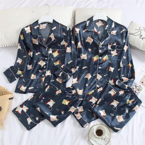 fzslcyiyi lovers pyjamas women full sleeve silk satin pajama sets couple pajamas for women sleepwear sets pijama mujer xxxl, Black;brown
fzslcyiyi lovers pyjamas women full sleeve silk satin pajama sets couple pajamas for women sleepwear sets pijama mujer xxxl, Black;brown