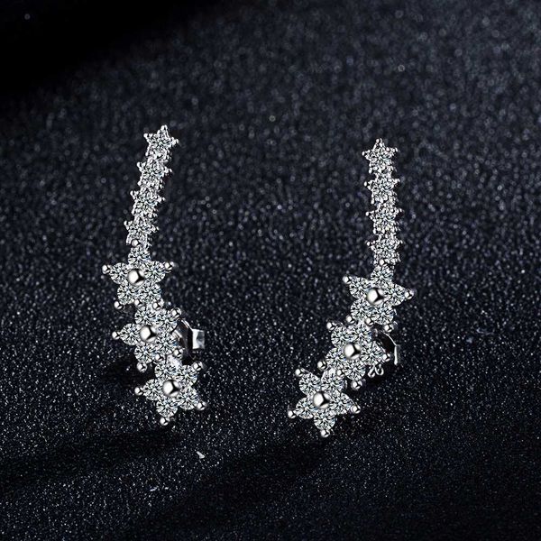 todorova new luxury cubic zircon star ear crawlers earrings for women white crystal ear climbers earrings party accessories, Golden;silver
todorova new luxury cubic zircon star ear crawlers earrings for women white crystal ear climbers earrings party accessories, Golden;silver