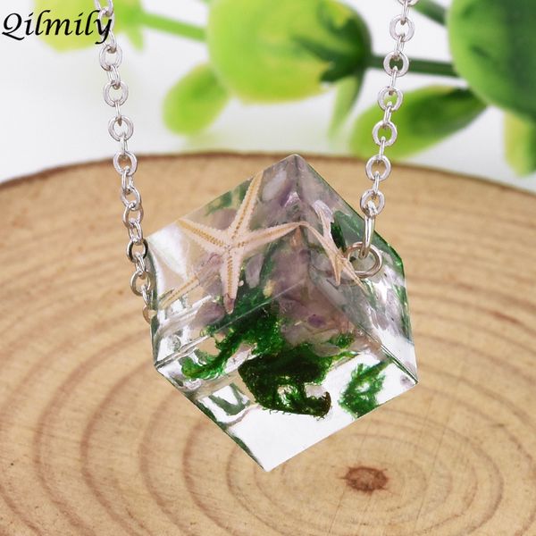qilmily transparent square resin dried flower pendant necklaces for women girls stone starfish chain jewelry gifts souvenirs hot, Silver
qilmily transparent square resin dried flower pendant necklaces for women girls stone starfish chain jewelry gifts souvenirs hot, Silver