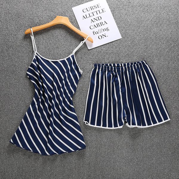 women striped strap shorts nightwear satin strap shirt&shorts pajamas suit casual nightgown 2pcs sleepwear home clothes, Black;red
women striped strap shorts nightwear satin strap shirt&shorts pajamas suit casual nightgown 2pcs sleepwear home clothes, Black;red