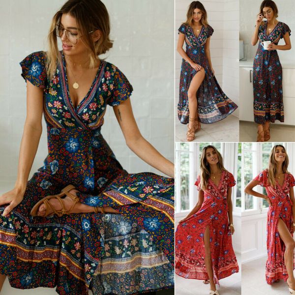 women's swimwear 2021 women floral chiffon clothes short sleeve cover up vintage boho maxi split dress dresses, White;black
women's swimwear 2021 women floral chiffon clothes short sleeve cover up vintage boho maxi split dress dresses, White;black