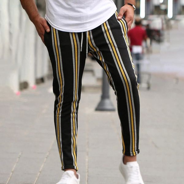 men drawstring large size striped cotton blends pencil pants slim fit casual sports pants wild tight-fitting trousers, Black
men drawstring large size striped cotton blends pencil pants slim fit casual sports pants wild tight-fitting trousers, Black