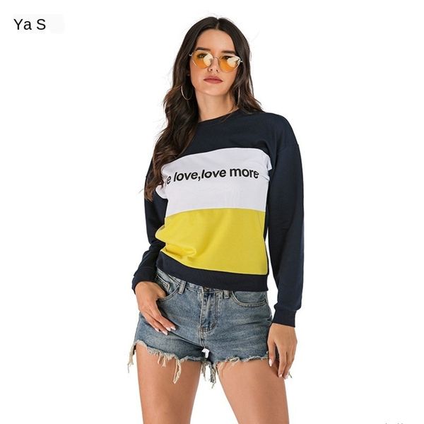 womens designer season stitching contrast print pullover sweater womenh, Black;brown
womens designer season stitching contrast print pullover sweater womenh, Black;brown