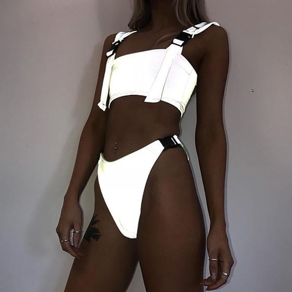 buckle reflective swimwear women two pieces set beach night activitie tankini summer streetwear outfits hot, White;black
buckle reflective swimwear women two pieces set beach night activitie tankini summer streetwear outfits hot, White;black