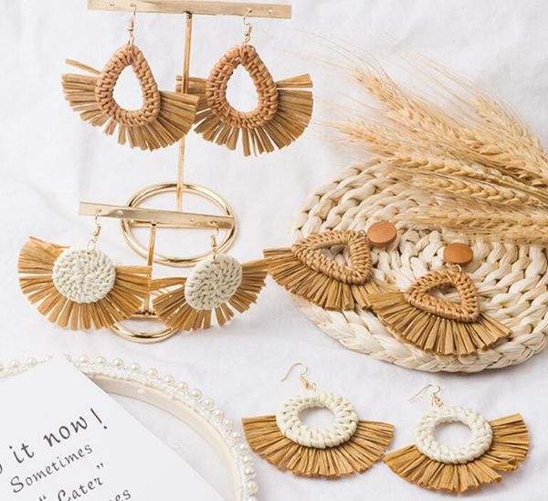stylish rattan woven raffia tassel earrings ins vintage handmade grass rattan woven geometric fan-shaped earrings women xmas gifts, Golden;silver
stylish rattan woven raffia tassel earrings ins vintage handmade grass rattan woven geometric fan-shaped earrings women xmas gifts, Golden;silver