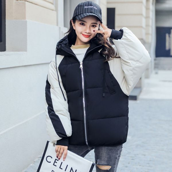 2019 new arrival winter jacket women korean style hooded oversized fashion womens coat short padded female outwear parka, Black 
2019 new arrival winter jacket women korean style hooded oversized fashion womens coat short padded female outwear parka, Black