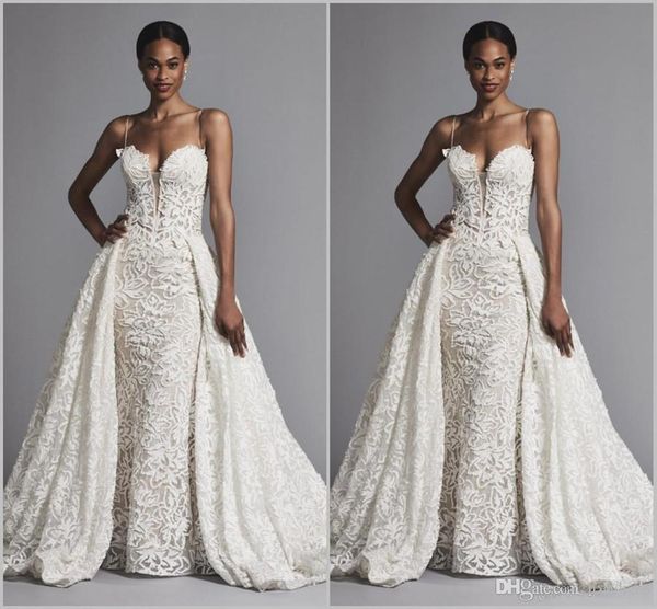 2020 new mermaid wedding dresses with overskirts spaghetti lace bridal gowns sweep train plus size black african wedding dress 685, White
2020 new mermaid wedding dresses with overskirts spaghetti lace bridal gowns sweep train plus size black african wedding dress 685, White