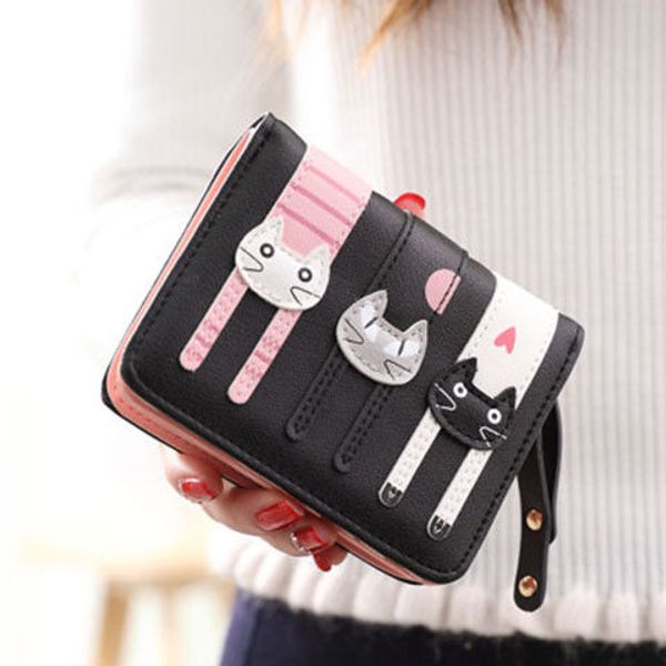 t new wallet female student short cute cat mini coin purse female card bag wristband wallets ladies wallet, Red;black
t new wallet female student short cute cat mini coin purse female card bag wristband wallets ladies wallet, Red;black