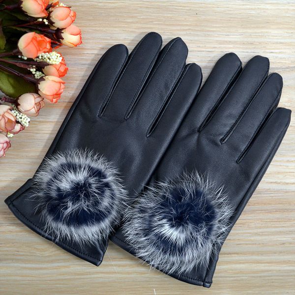 fashion fur ball genuine leather gloves for women winter gloves fur inside lady' mittens high quality, Blue;gray
fashion fur ball genuine leather gloves for women winter gloves fur inside lady' mittens high quality, Blue;gray