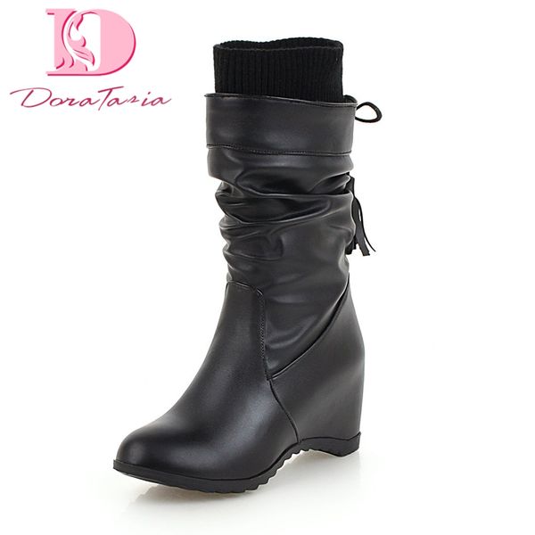 doratasia plus size 34-43 solid slip on women shoes woman boots increasing heels sweet bowtie mid calf boots woman shoes, Black
doratasia plus size 34-43 solid slip on women shoes woman boots increasing heels sweet bowtie mid calf boots woman shoes, Black