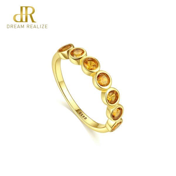 

dr real 925 sterling silver eternity rings for women engagement wedding fine jewelry round z gemstone bague femme s925 ring, Golden;silver